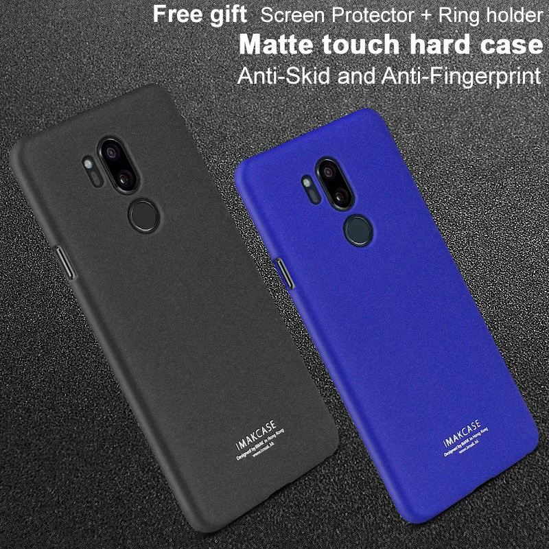 IMAK For LG G7 ThinQ Cowboy Shell Matte PC Hard Case with Ring which can be used repeatedly Stand+ Screen Film |