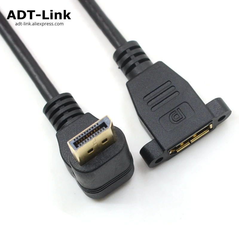 Угловой Удлинительный кабель DisplayPort штырь гнездо 90 градусов вверх и вниз влево