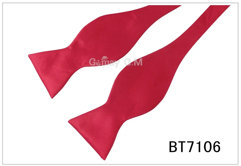 Fashion Commercial Mens Bowties For Men Plain Sold Color Silk Self Bow ties High Quality Multicolor Pre-tied For Wedding Party - Цвет: BT7106