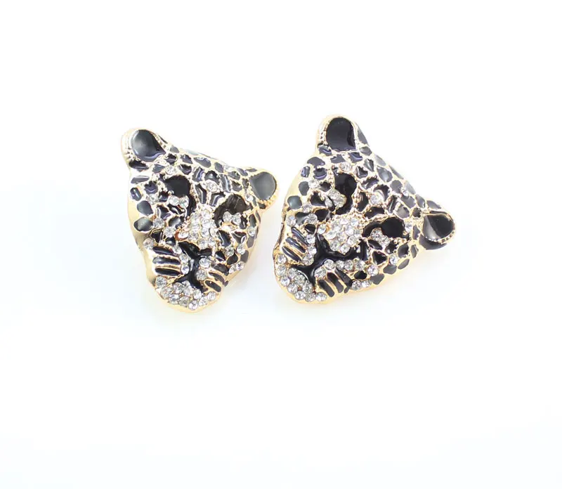 Модный браслет с головой леопарда серьги ожерелье кольцо набор Новый золотой