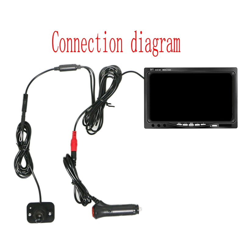 WHEXUNE 7 дюймов Автомобильный монитор для парковки задним ходом 4 с разделенным