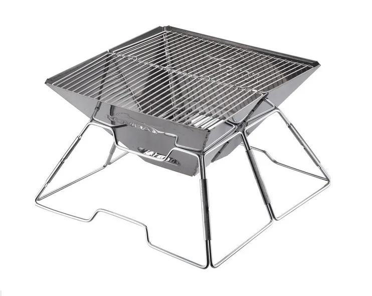 No Box Tray Складные Грили из нержавеющей стали для барбекю 31X31X22 см для пикника, барбекю, ЖАРКОЕ БАРБЕКЮ - Цвет: No Box Tray