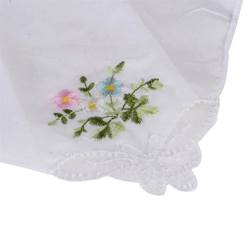 Женский хлопковый платок с тонкой вышивкой|Женские галстуки и носовые платки| |