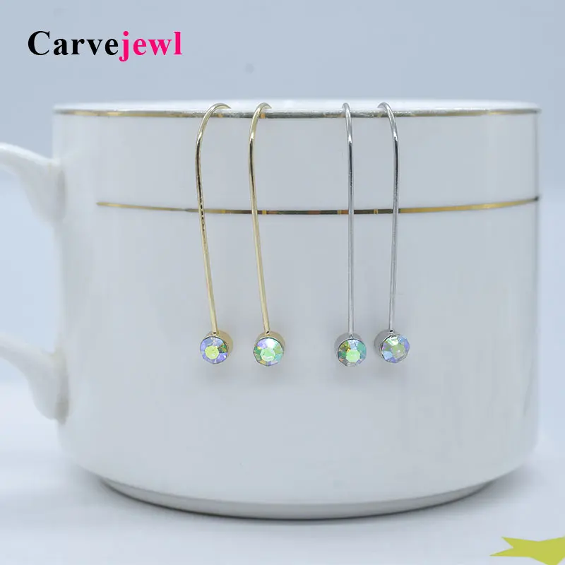 Серьги Carvejewl с кристаллами и стразами изогнутые серьги для женщин украшения