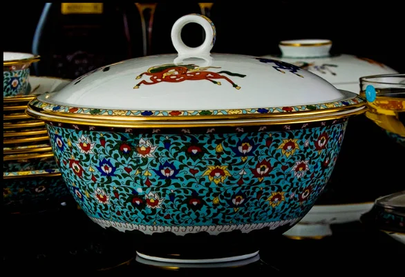 Модная Роскошная Керамическая Посуда Западная кухня костяного фарфора чаши свадебный подарок посуда бытовая классическая столовая посуда наборы