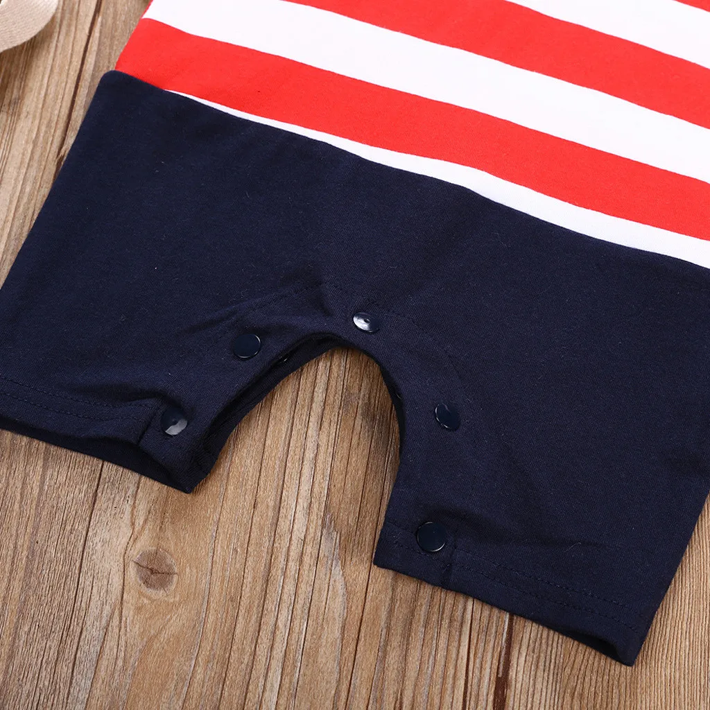 Huang Neeky# J5 для младенцев, для маленьких мальчиков и девочек короткий рукав полосатый принт комбинезоны детские одежда боди детское на каждый день