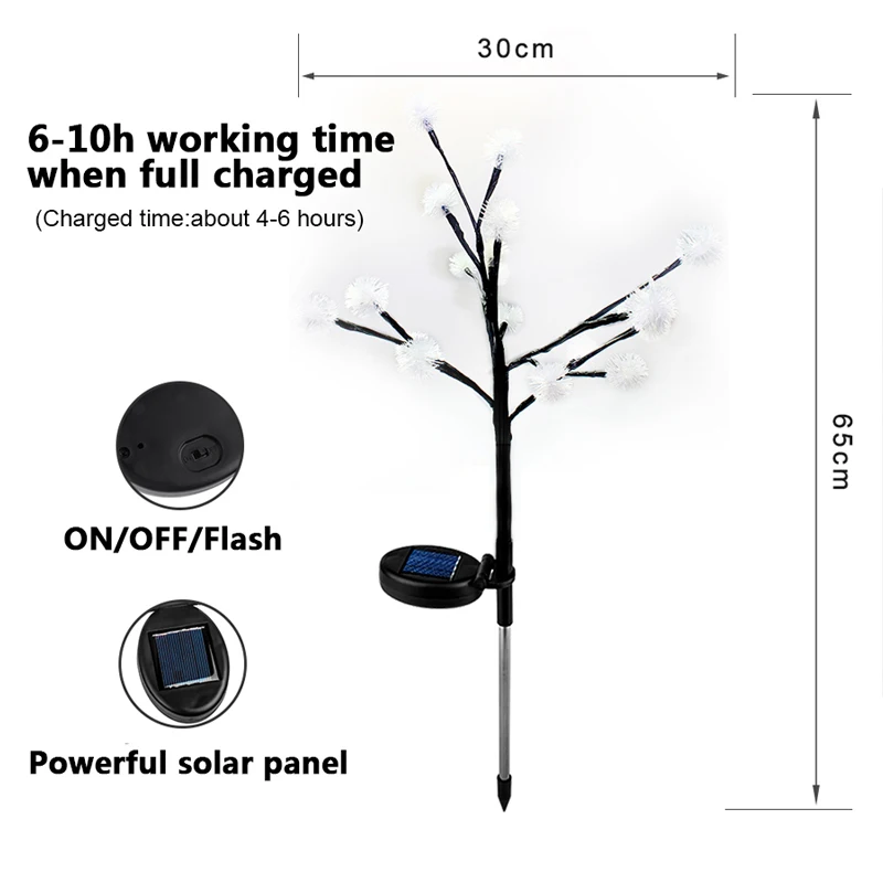 

Solar Power LED Lawn Light Outdoor Garden Tree Light Waterproof Patio Christmas Tree Party Yard Landscape Night Light