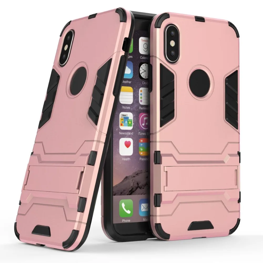 Оптовая продажа 50 шт PC + TPU 2 в 1 Kickstand Armor Hybrid Case для iPhone XS MAX | Мобильные телефоны и