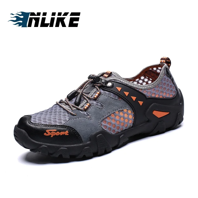 

Summer Big Size Breathable Men Hiking Shoes Suede + Mesh Outdoor Men Sneakers