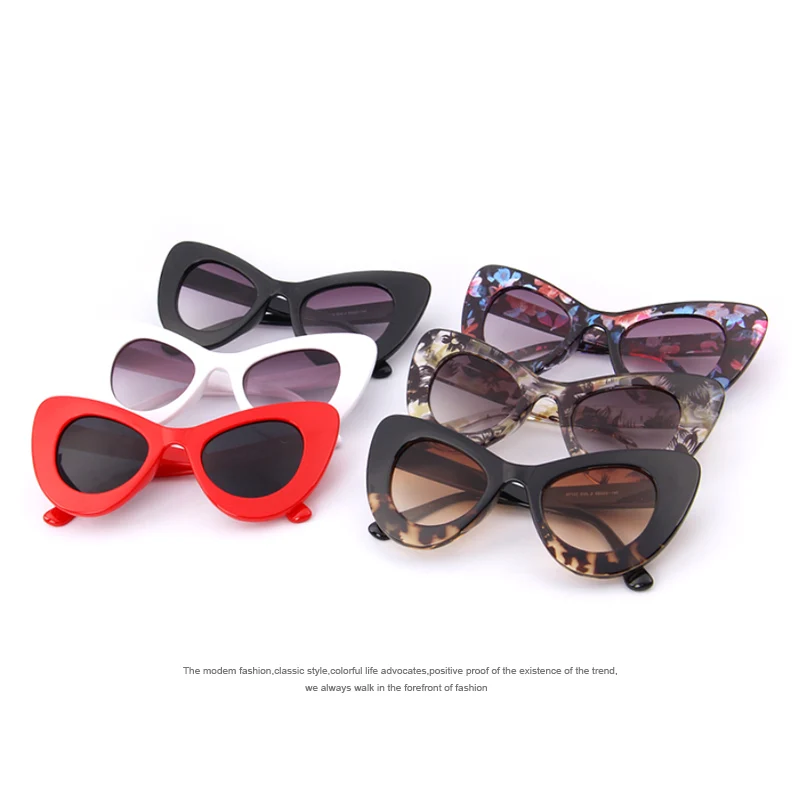 Для женщин ретро в форме кошачьих глаз солнцезащитные очки Брендовая