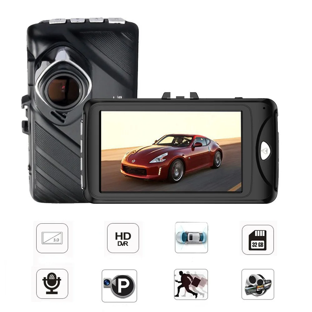 Оригинальный Двойной объектив тире Камера 3 дюймов Dashcam Новатэк 96658 видео