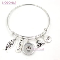 10pcs christian faith inspirational charms i love jesus bracelets interchangeable snap jewelry bangles for women gifts wholesale