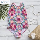 От 5 до 12 лет Цветочный принт цельный купальный костюм для девочек, купальный костюм для девочек, купальный костюм для детей купальный костюм b69