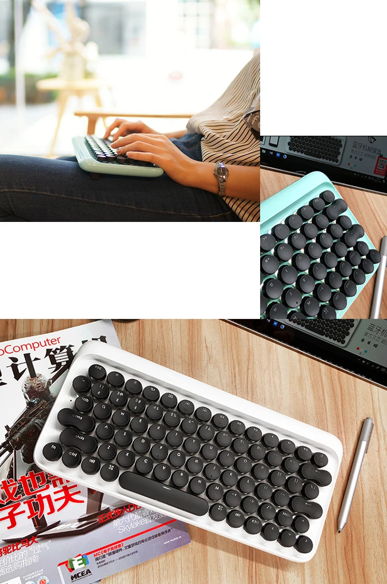 Креативный игровой Мини Портативный dot bluetooth механическая клавиатура Беспроводная для телефона iPad MAC девушка планшет пишущая машинка