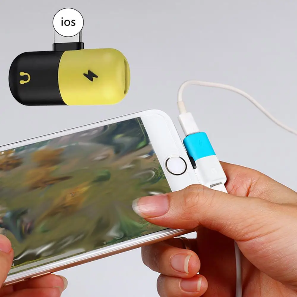 2 в 1 аудио адаптер с двумя USB портами для зарядки устройств типа C iPhone X 7 8 Plus