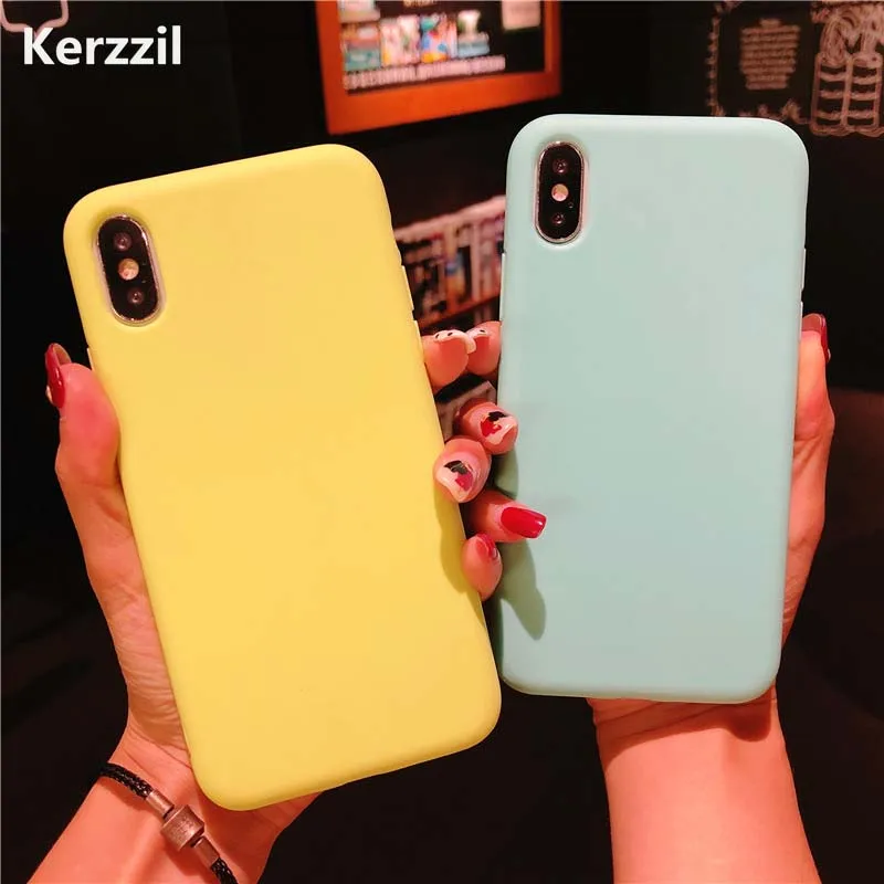 Силиконовый чехол для телефона Kerzzil карамельный цвет TPU iPhone 7 Plus 8 6 S X 10