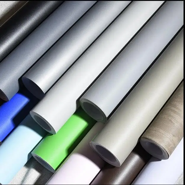 Толстые серые однотонные липкие наклейки на стену водонепроницаемые ПВХ обои