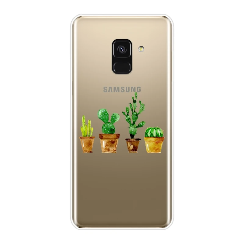 Чехол с изображением кактуса для Samsung Galaxy A6 A8 Plus 2018 Мягкая силиконовая задняя