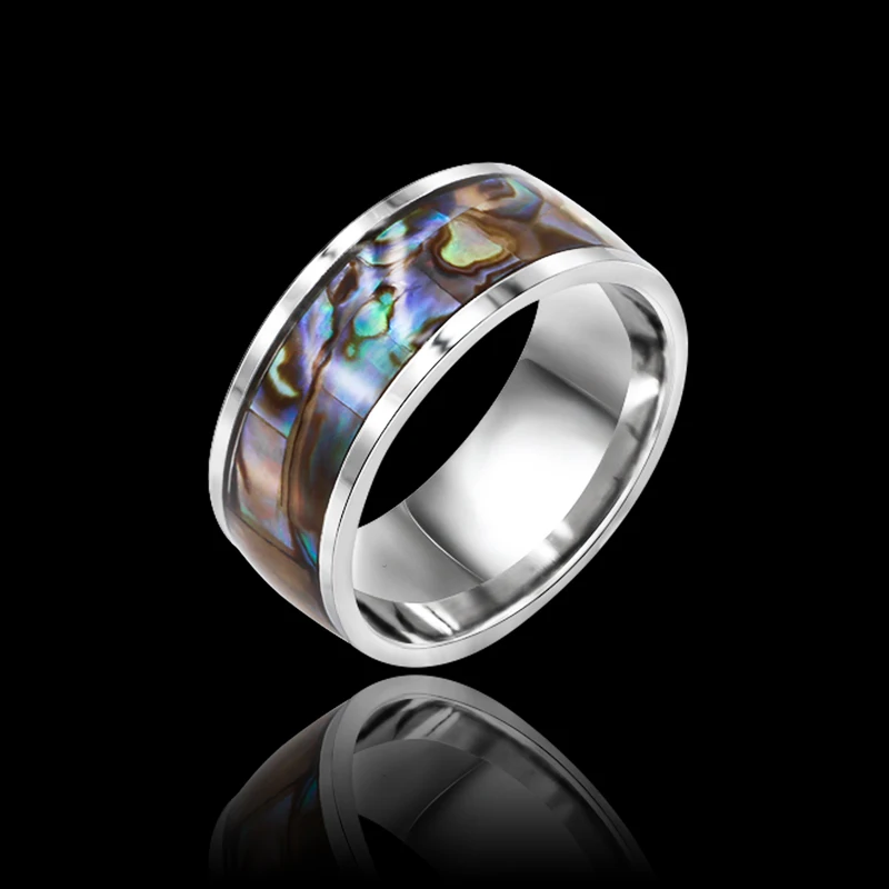 Amgjee Многоцветный ушка В виде ракушки Кольца из нержавейки Для мужчин прохладный