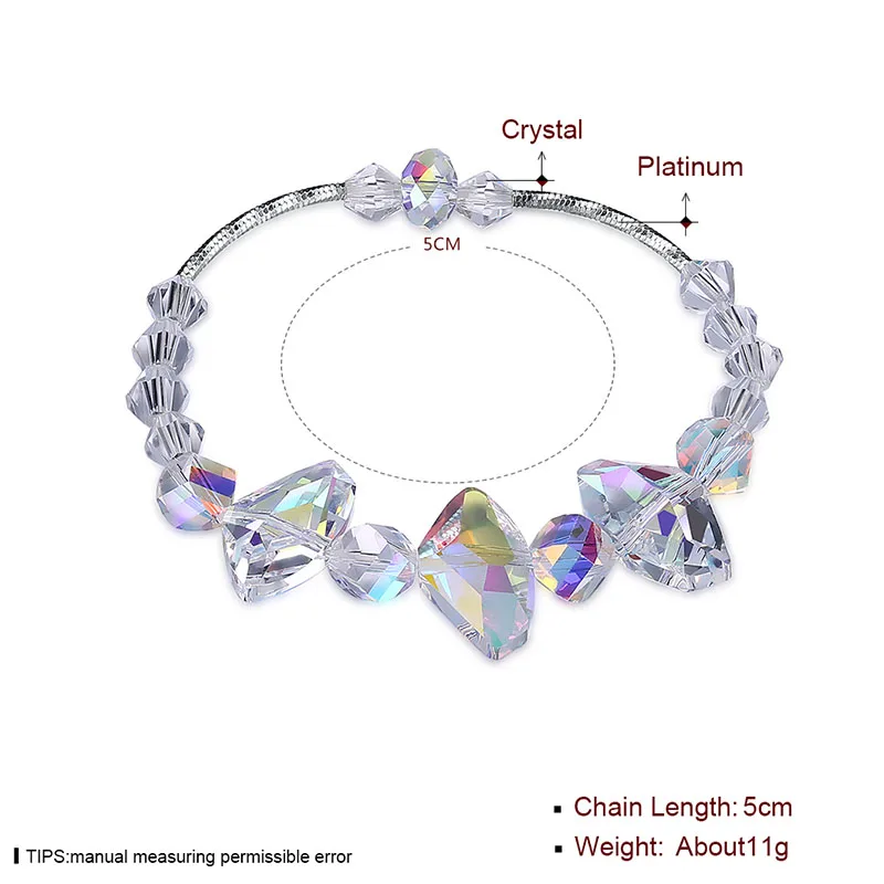 Изысканный женский Кристалл от Swarovski браслет нерегулярный Кристалл 925 Серебряный Модный браслет Свадебная вечеринка ювелирные изделия