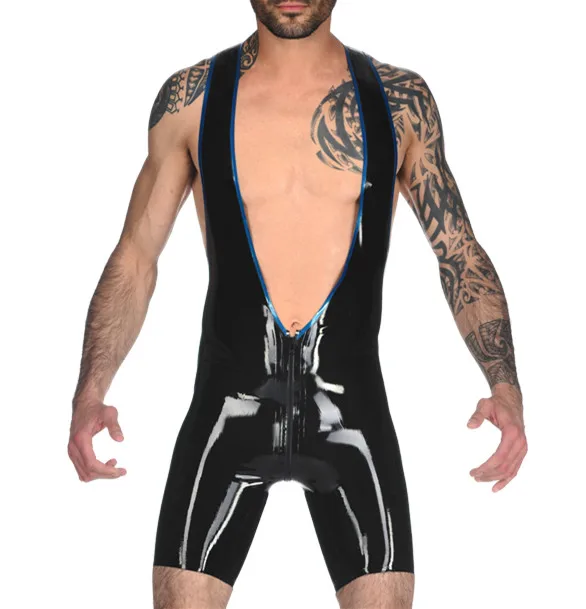 New Latex Leotard Men's Costumes Jumpsuit Rubber Wear |