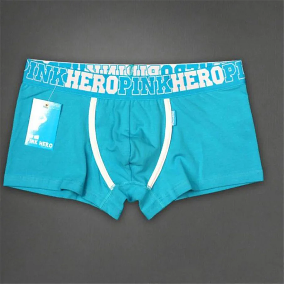 Pink Heroes Для мужчин нижнее белье Мягкий хлопок боксер Для мужчин базовые боксеры плюс Размеры Для мужчин s с бантами; дышащие трусы, фирменные - Цвет: Синий