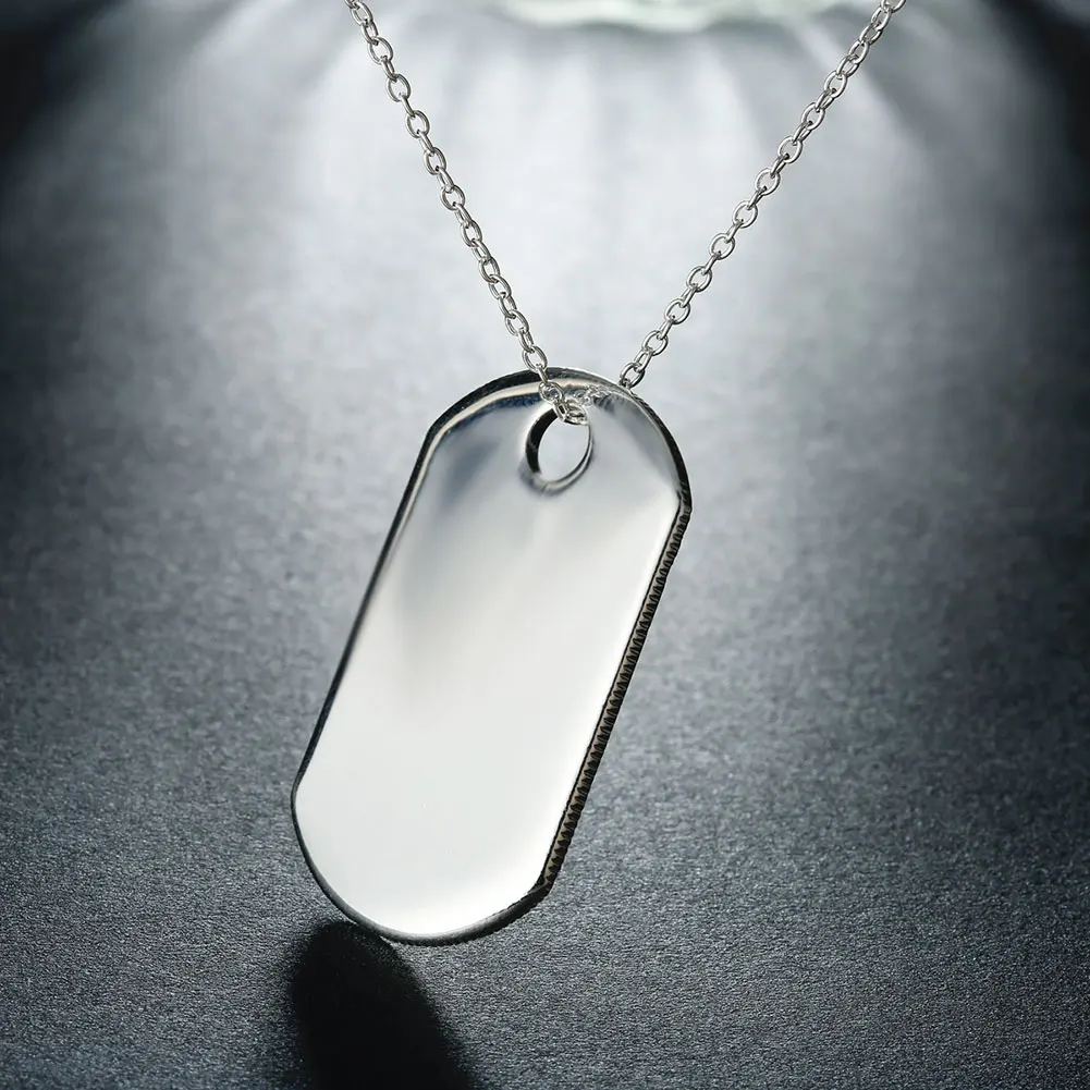 Simple geometric silver pendant 925 sterling DIY necklace accessories lettering | Украшения и аксессуары