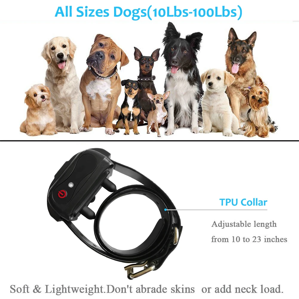 500m Electric Dog Training Collars Pet Remote Control Waterproof Rechargeable with LCD Display for All Size Bark-stop | Дом и сад
