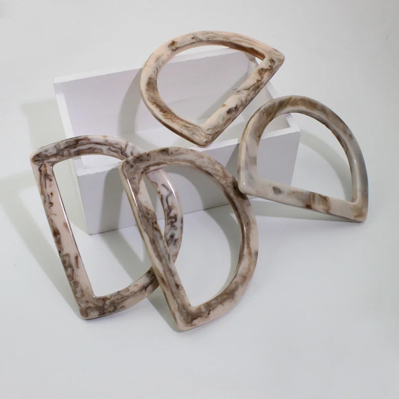 1-5 pairs, New 11.5*8.8cm Multi-color D-shaped Tote Bag Resin Lucite-Handled,women purse lucite handle