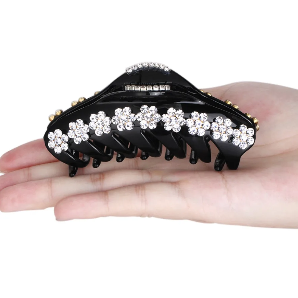 Роскошный Кристальный полузажим для волос в виде Луны заколки Краб женщин