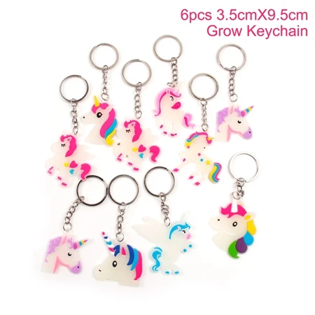 grow keychain 6pcs Huiran Единорог вечерние, свадебные подарки для гостей Единорог вечерние Подарки День рождения Подарки для девочек Baby Shower Сувениры - Цвет: grow keychain 6pcs