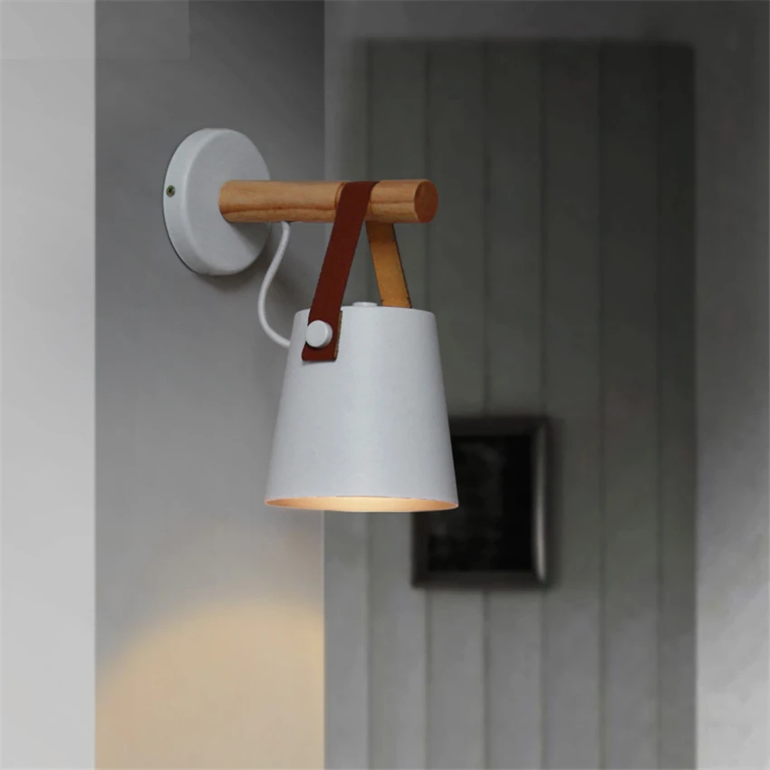 Скандинавский винтажный чердак деревянный светодиодный настенный светильник