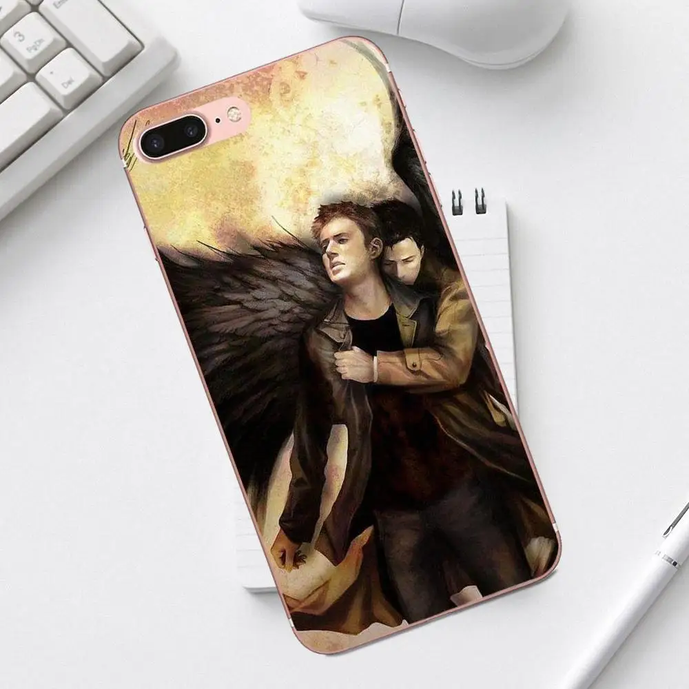 Сверхъестественное искусство кастиеля для iPhone 4 4S 5 5C SE 6 6S 7 8 Plus X XS Max XR Galaxy A3 A5 J1 J3 J5 J7 TPU стиль