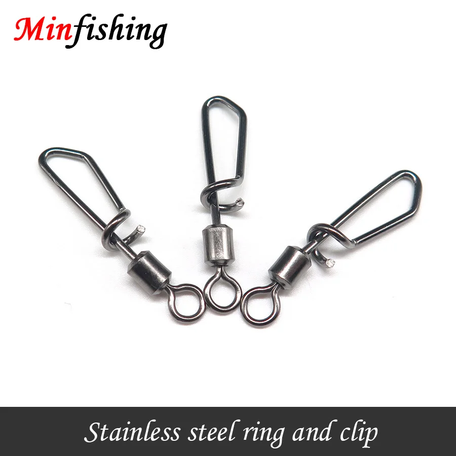Minfishing 25 шт. рыболовный вертлюг с защелкой вертлюжный Соединитель обмоточной #10 ~ #2