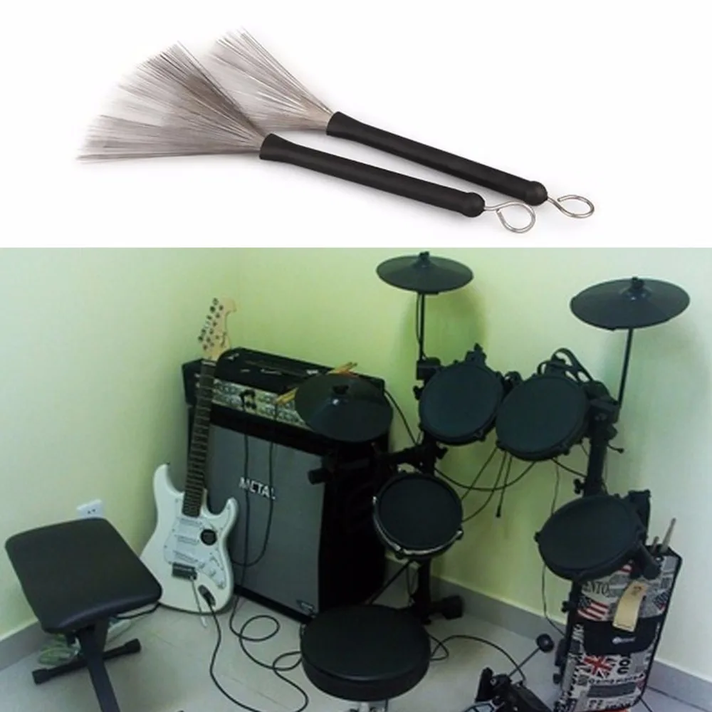 2 шт. выдвижные концевые барабанные кисти Fr Джаз палочки музыкальные аксессуары