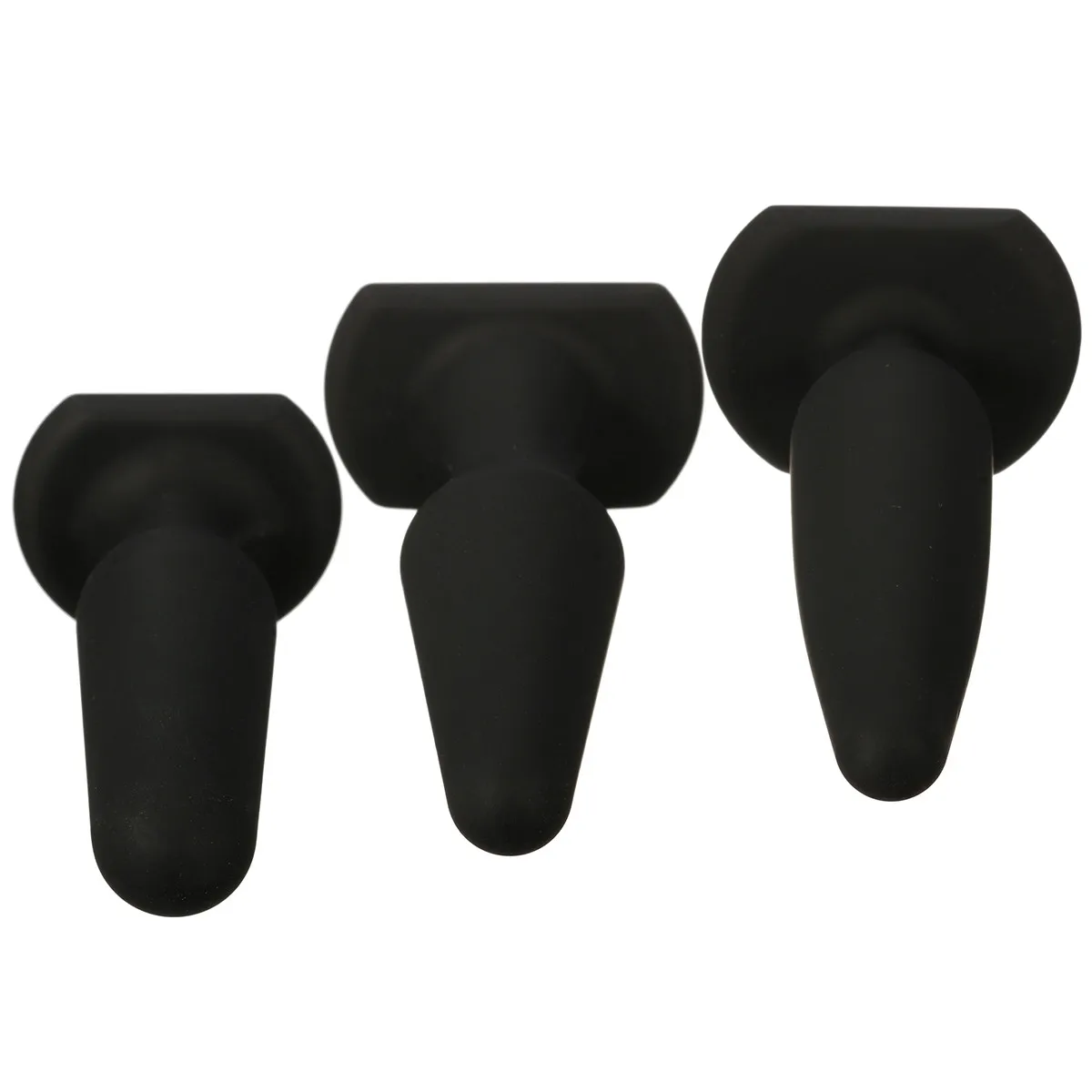 Анальная пробка черного цвета Водонепроницаемая силиконовая большого размера