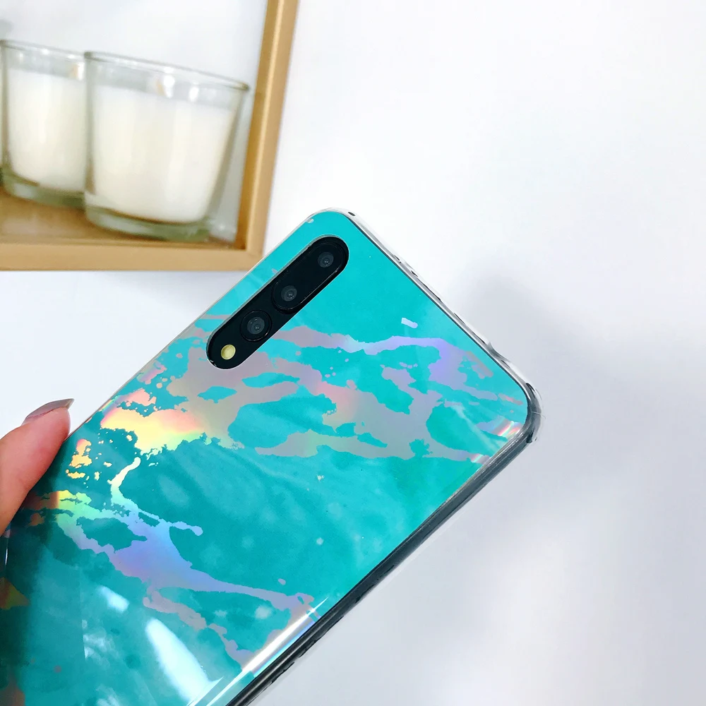 Чехол Heyytle Laser Marble для Huawei P30 P20 Pro Mate 20 Lite Nova 3i 3 Honor 10 7C, ультратонкий мягкий задний кожух TPU.