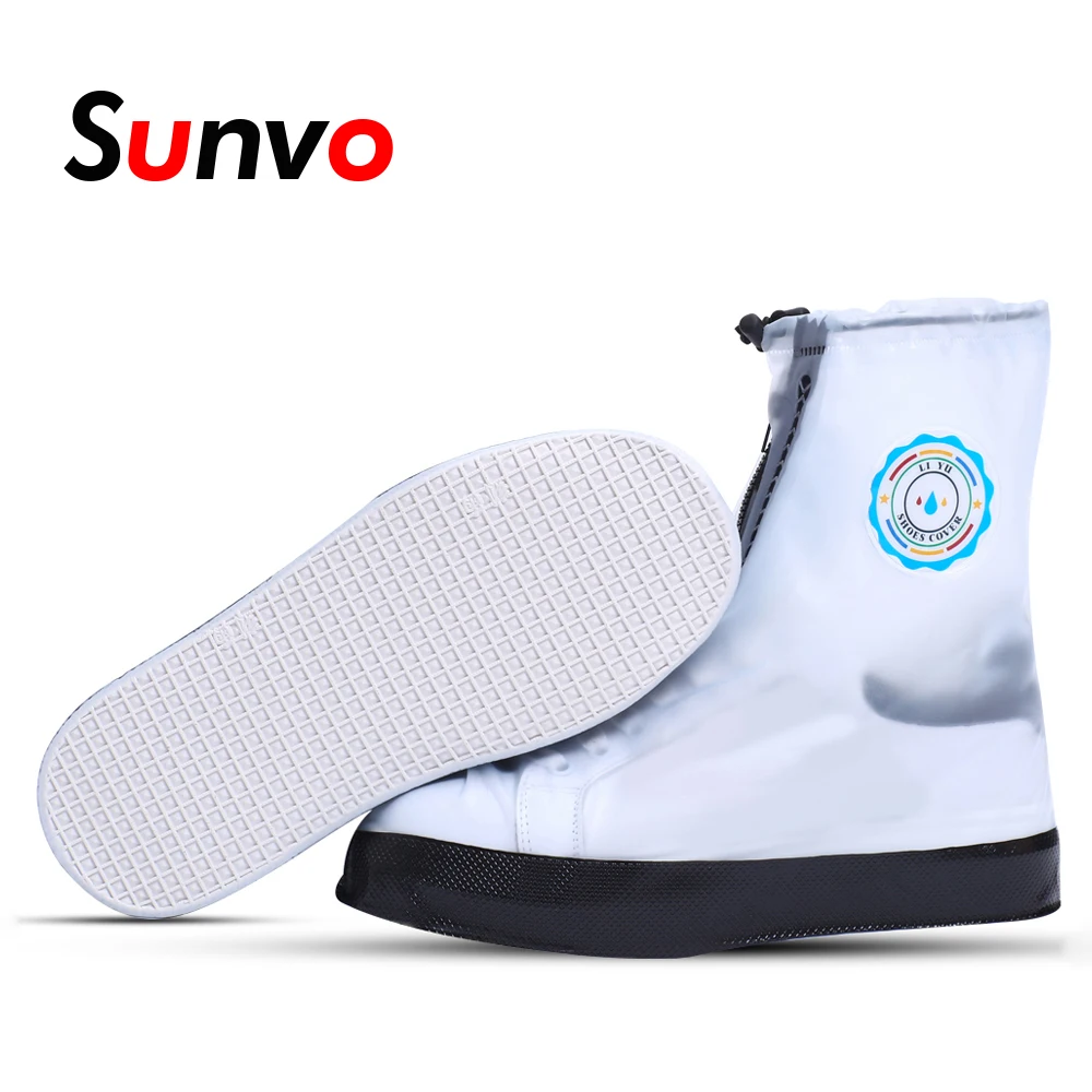 Sunvo ПВХ дождливая Водонепроницаемая Крышка для обуви мужчин и женщин