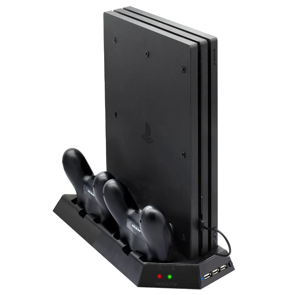 Вертикальная подставка для PS4 Pro с охлаждающим вентилятором и контроллер