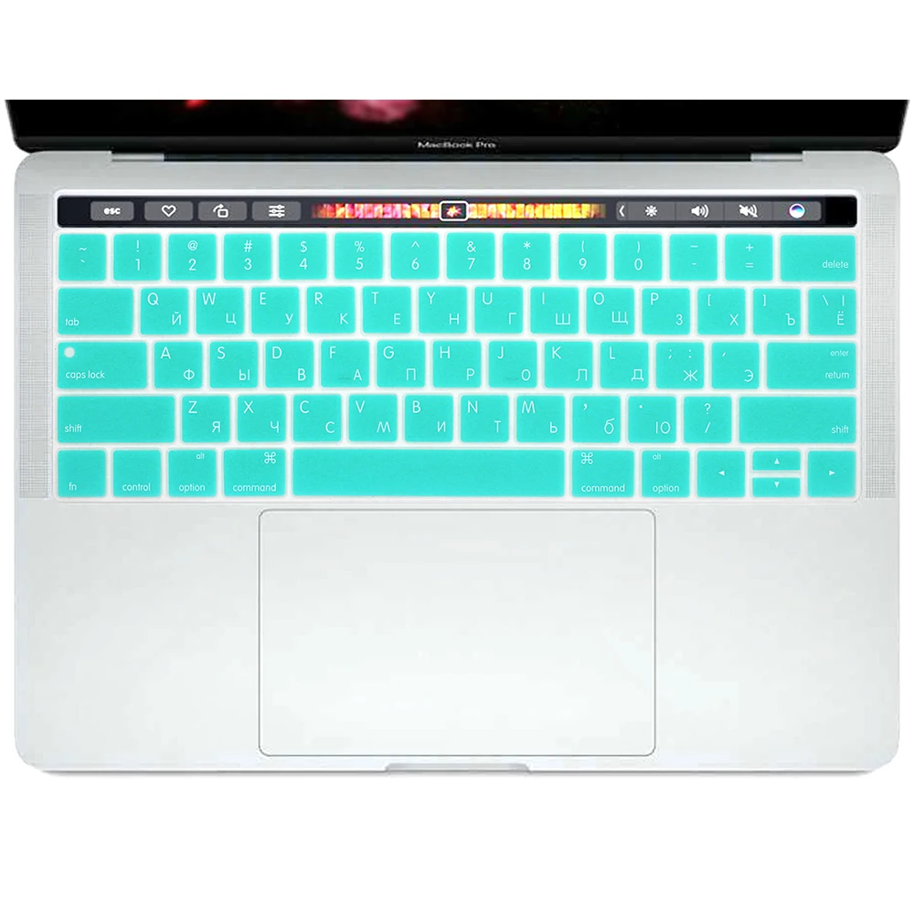 whiteblue Силиконовая клавиатура для MacBook Pro 13 15 retina с сенсорной панелью A1989 A1990 и A1706 A1707 - Цвет: whiteblue