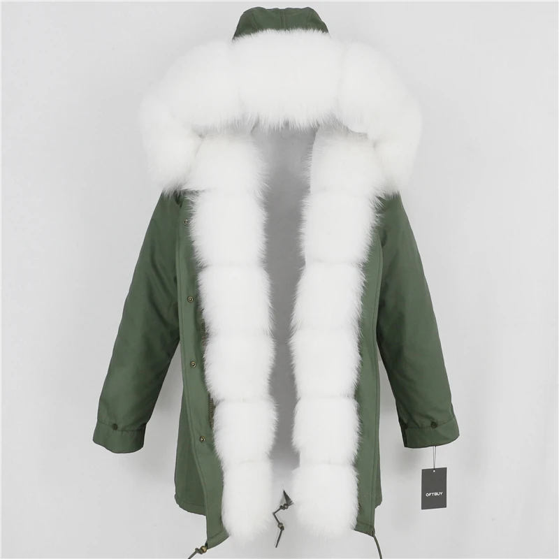 OFTBUY, зимняя женская куртка, пальто из натурального меха, длинная парка, Воротник из натурального Лисьего меха, Толстая теплая брендовая Роскошная Съемная Повседневная Новинка