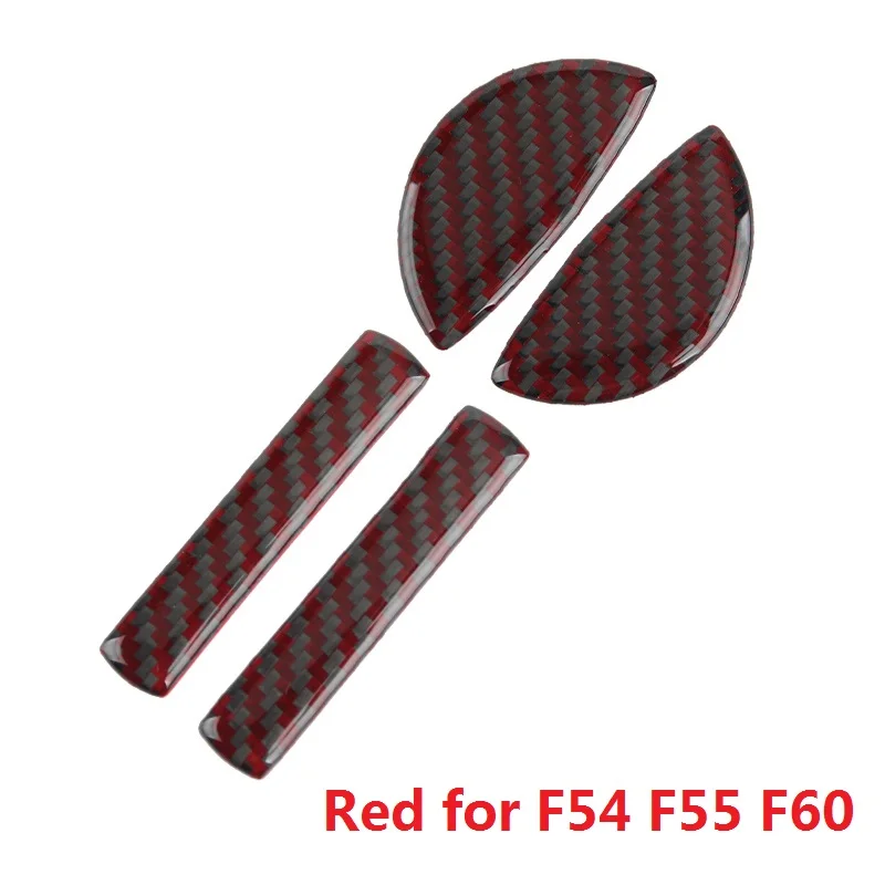 Красный Углеродного волокна салона наклейка для дверной ручки для Mini Cooper F54 F55 F56 F60 R55 R56 R60 R61 Средства для укладки волос - Название цвета: Красный
