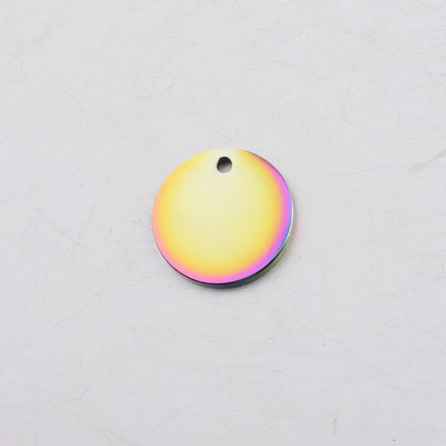

Jaymaxi 15mm Round Tag Charm Mirror Polished Stainless Steel Lettering Can Customize Logo Pendant DIY Jewelry 30Pieces/lot