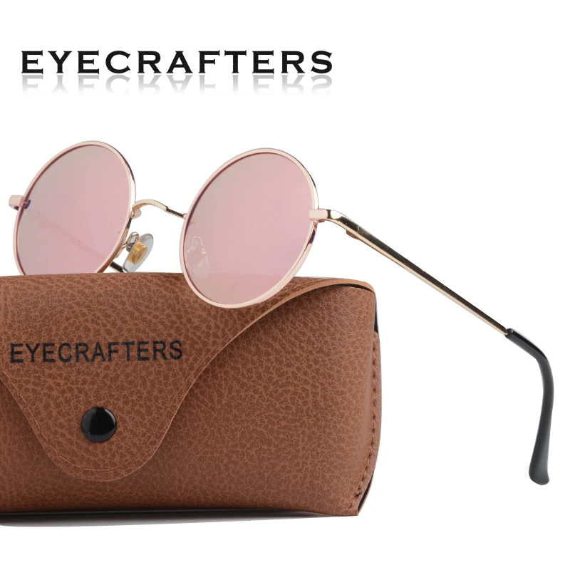 Eyecrafters ретро круглые поляризованные металлические стимпанк Винтаж солнцезащитные очки для мужчин и женщин, солнцезащитные очки модные солнцезащитные очки для женщин