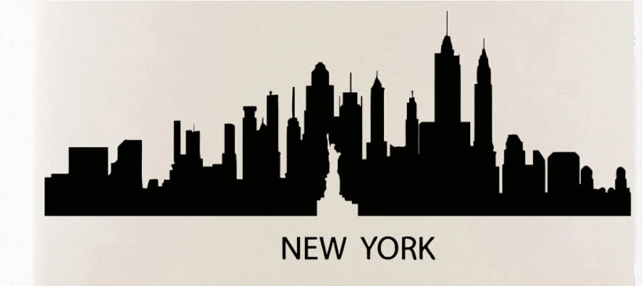 Настенные стикеры New York Skyline настенные City статуя Libery наклейки для спальни