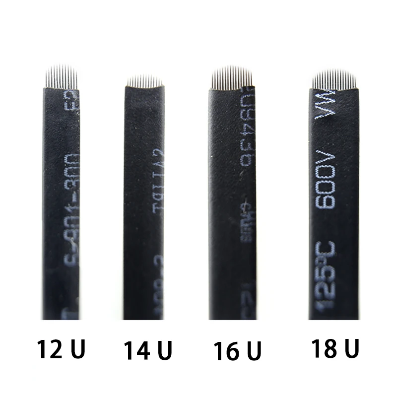 50 шт. Flex 7 9 11 12 14 16 18 21U Pin laminas Перманентный макияж tebori бровей Тату иглы лезвие для