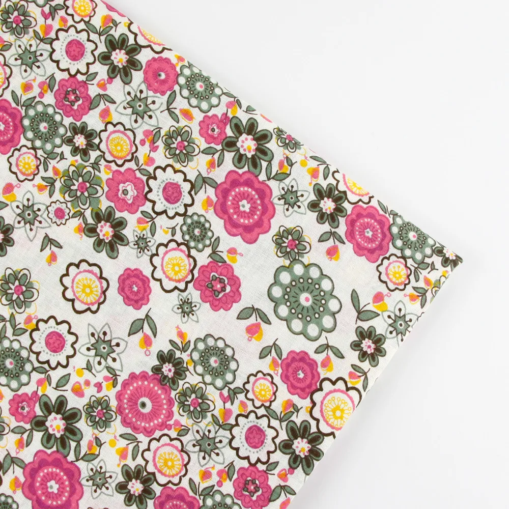 Новый 158 см х полуметр винтажный Красный цветочный принт хлопчатобумажная ткань