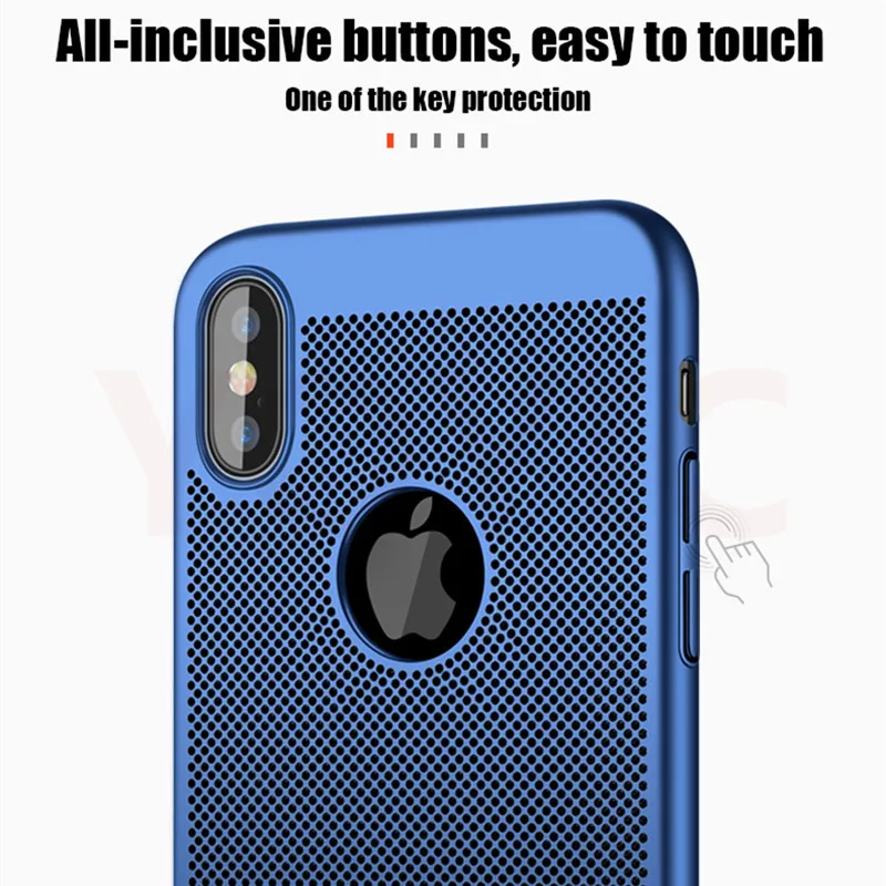 YOYIC Heat Dissipation Phone Hard Back PC Case For iPhone X 8 Plus 6 6s plus Cases Full Cover 7 5 5s |