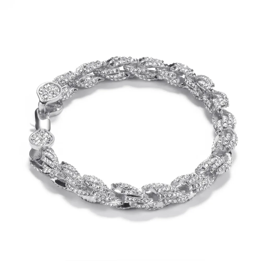 UWIN NE+BA 9mm Rope Chain Necklaces& Bracelets Full Iced Out Rhinestones Bling Biling 7/8/9inch Fashion Hiphop Jewelry