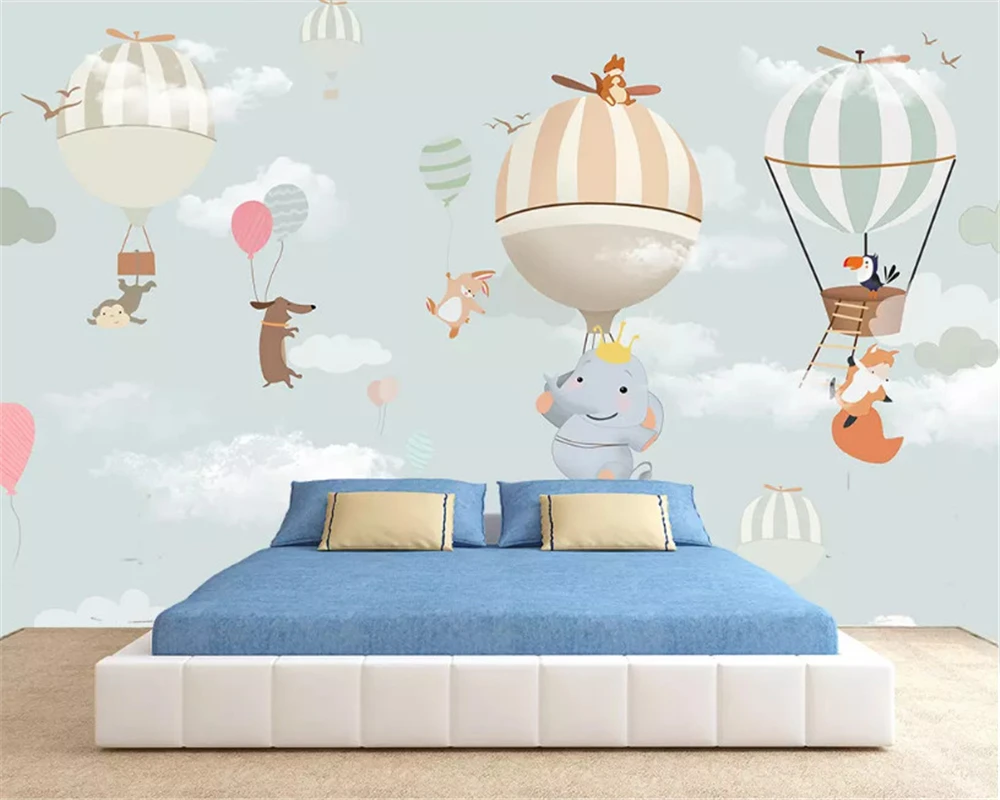 

beibehang Custom size Fantasy fashion stereo classic animal balloon bedroom living room wall paper papel de parede 3d wallpaper
